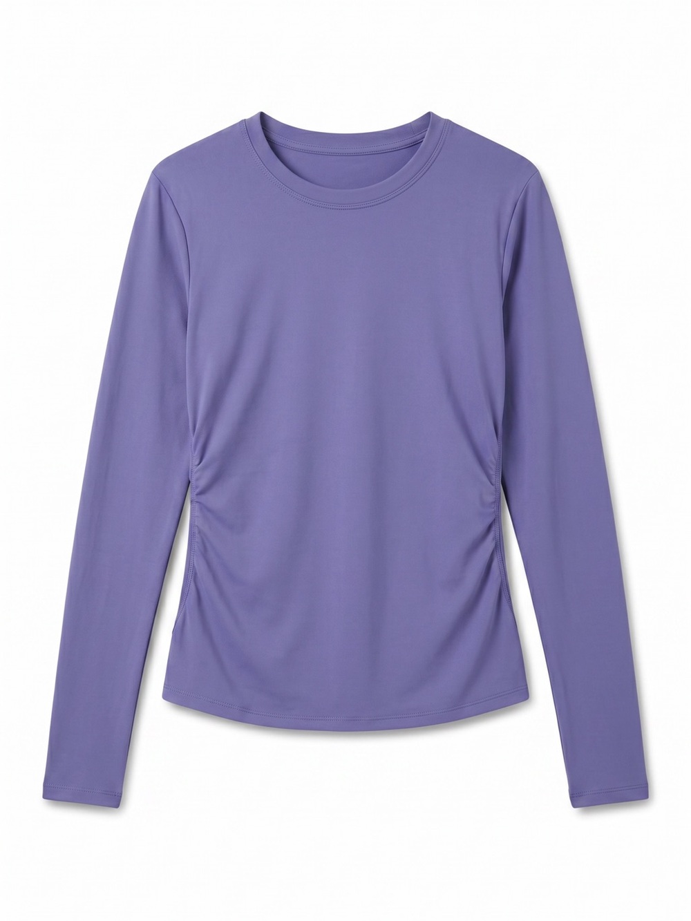 4/$20 Athletic Ruched Side Performance Top Purple Long Sleeve Activewear Shirt